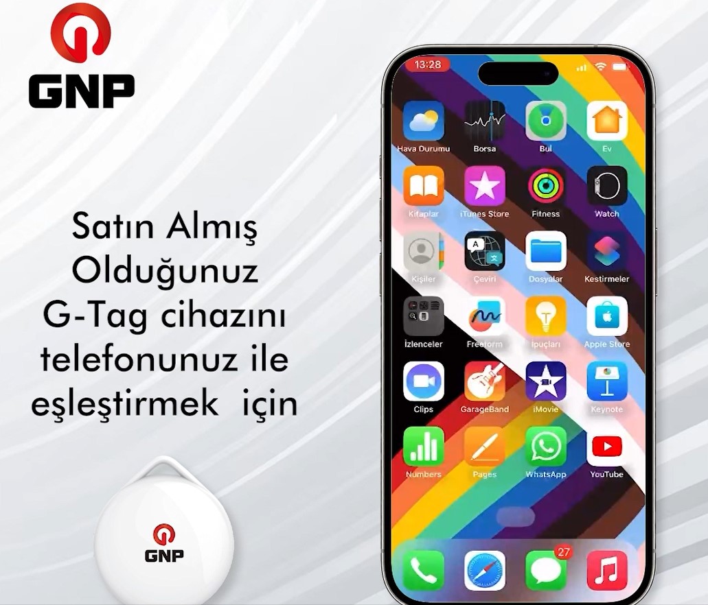 GNP G-TAG Beyaz Akıllı Takip Cihazı