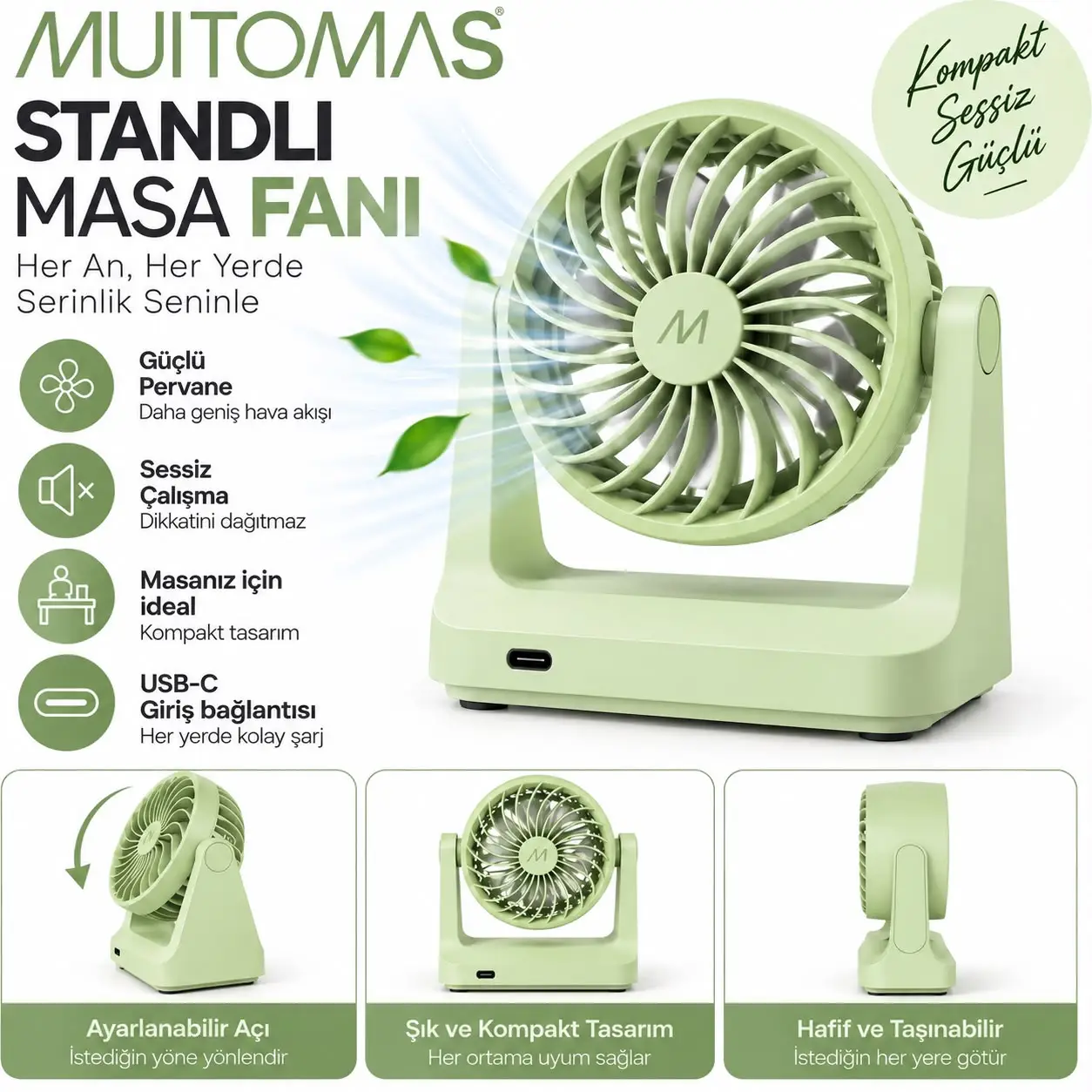 MUITOMAS STANDLI MASA FANI YEŞİL