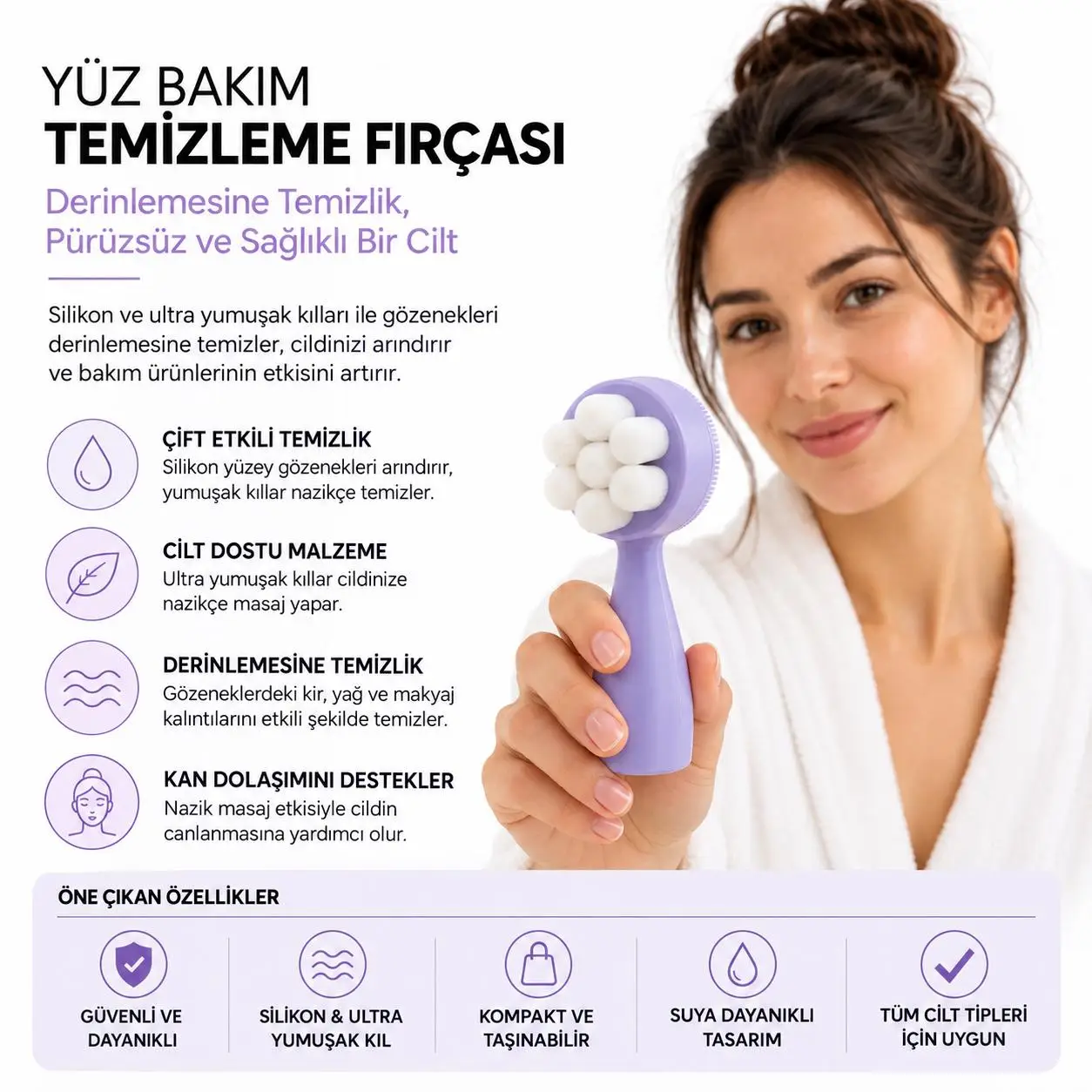 MUITOMAS YÜZ TEMİZLEME FIRÇASI LİLA