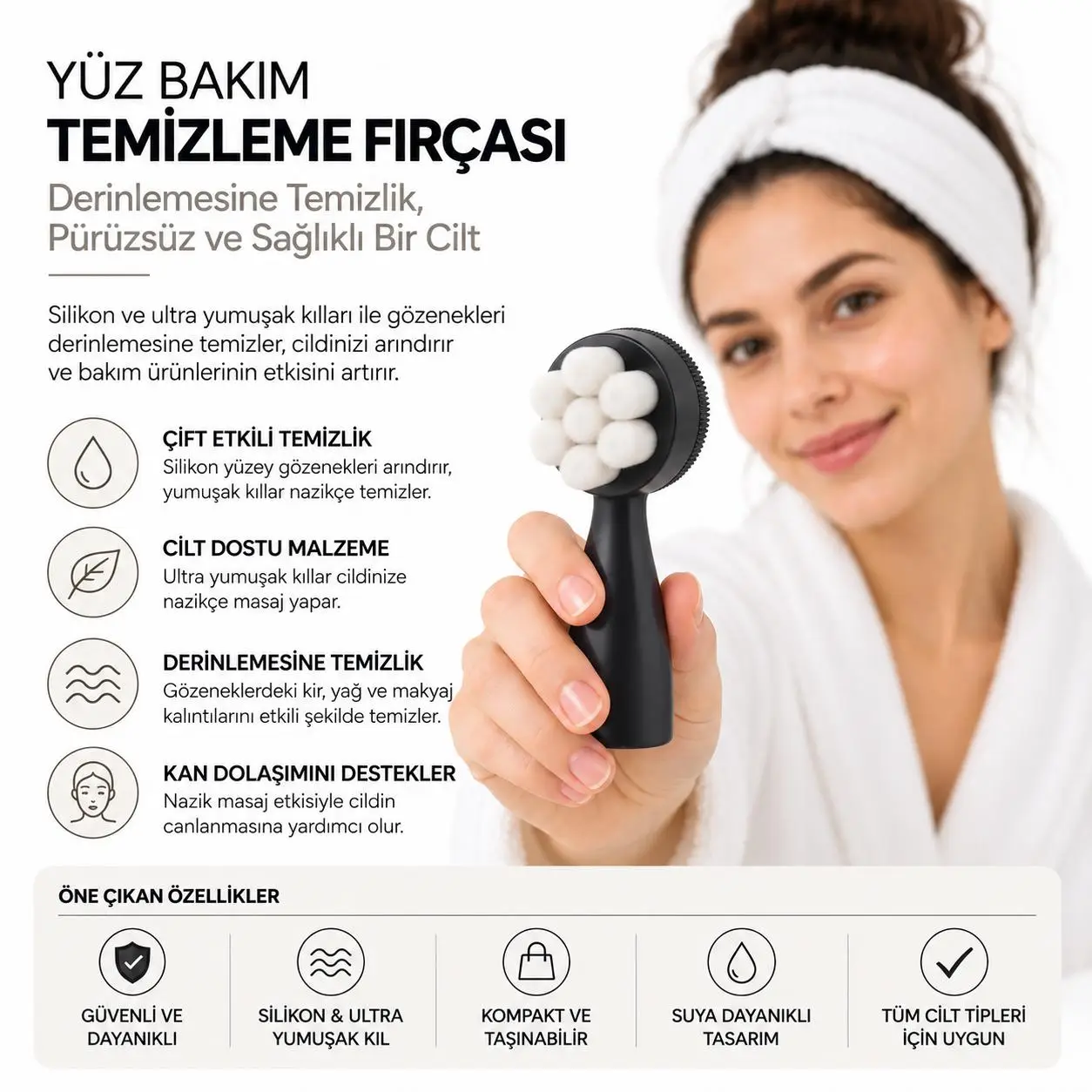 MUITOMAS YÜZ TEMİZLEME FIRÇASI SİYAH